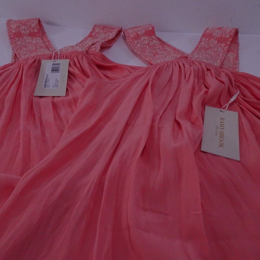 Ramy Brook Darby Embriodered Tank Top Coral Peach NWT 295 Sz S - Picture 11 of 13
